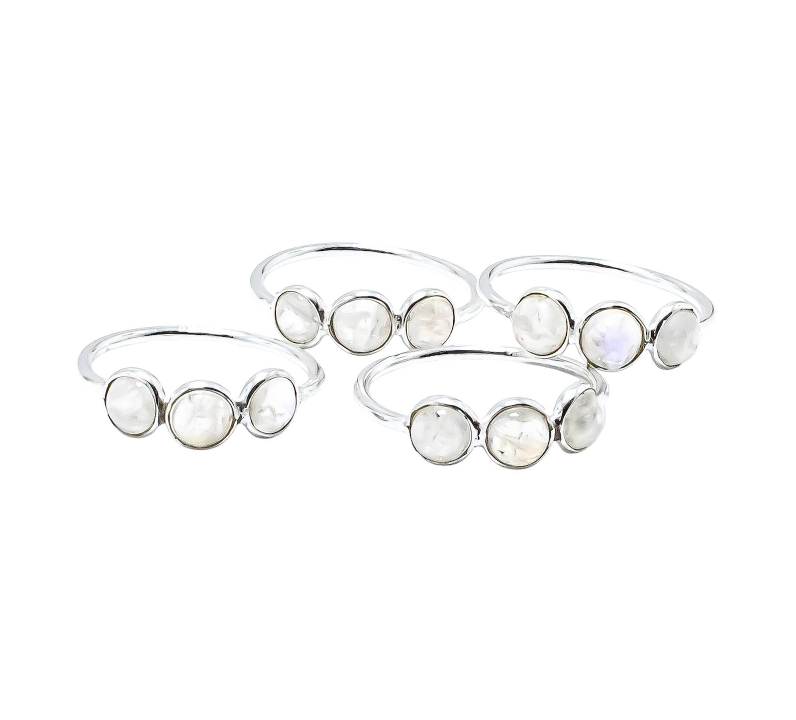 Rainbow Moonstone Gemstone Ring Sterling Silver