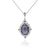 Sterling Silver Filigree Art Amethyst Gemstone Women Oval Pendant
