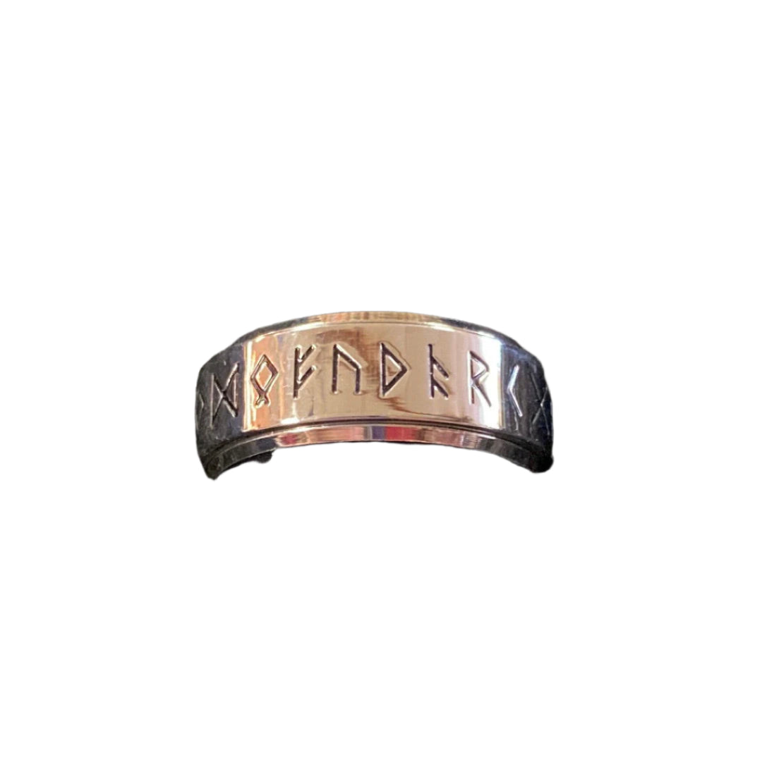 Futhark Runes Spinner Stainless Steel Ring
