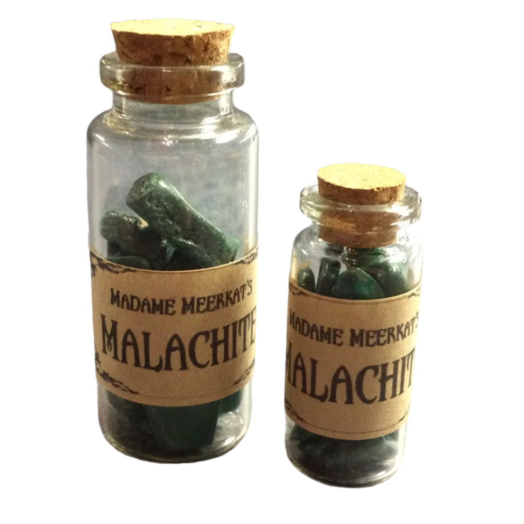 Malachite Crystal Chips in Bottle