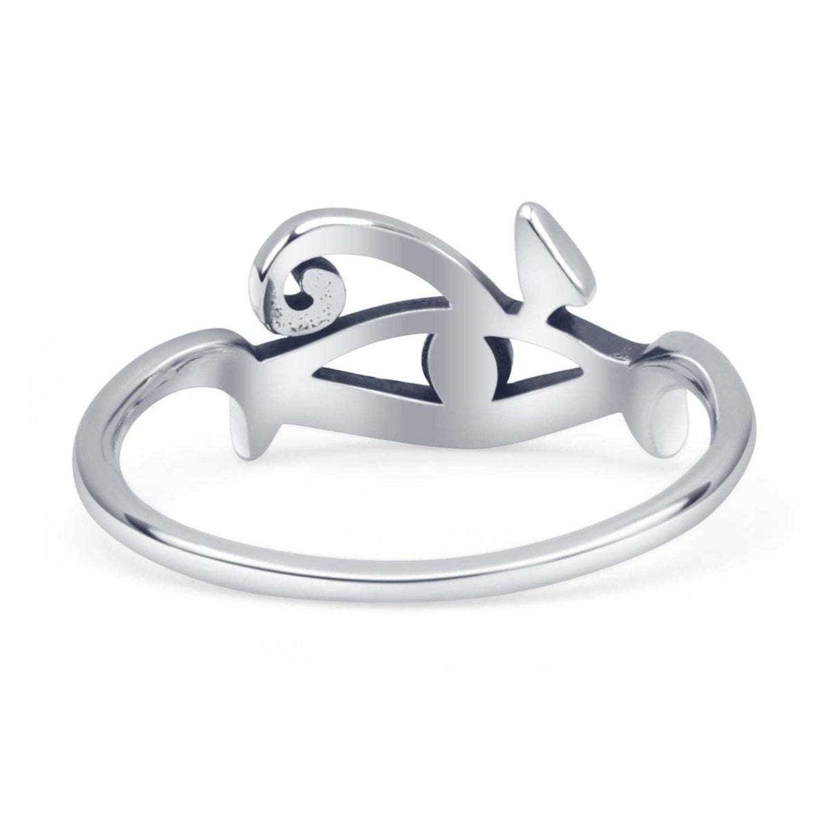 Round Moonstone Eye Of Horus Ring Sterling Silver