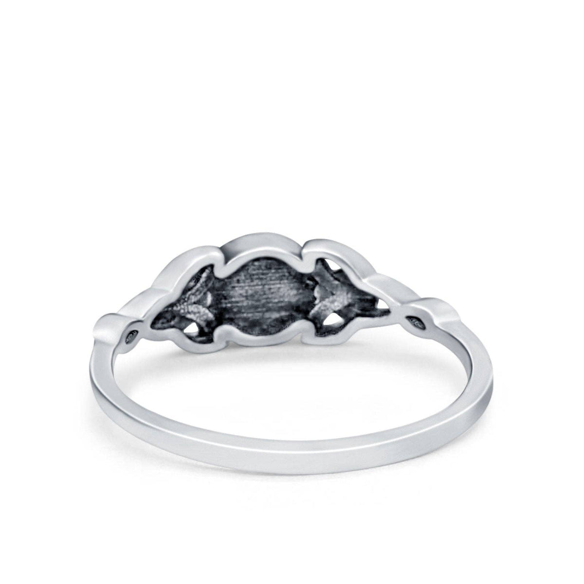 Infinity Pentagram Star Oxidized Ring Sterling Silver