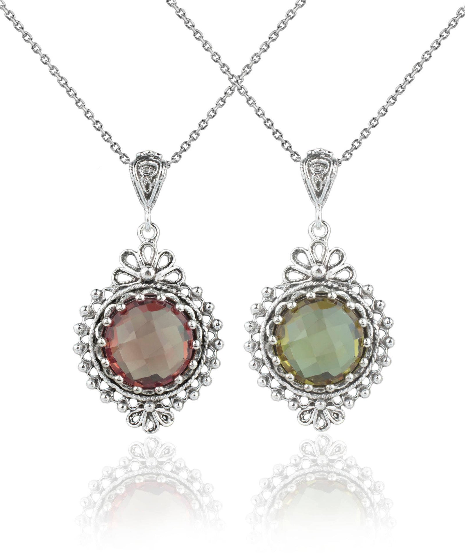 Sterling Silver Filigree Art Alexandrite Gemstone Pendant