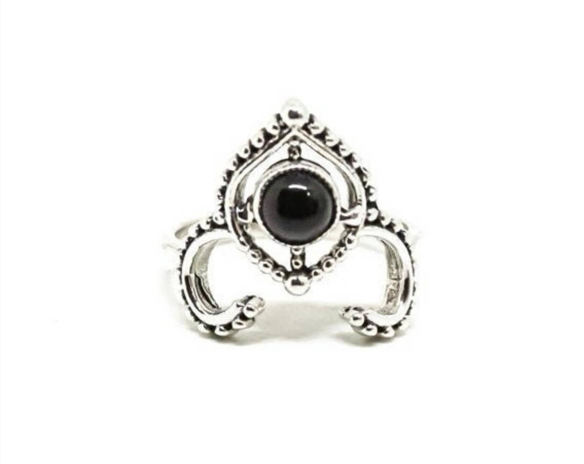 Black Obsidian Ring Sterling Silver 925