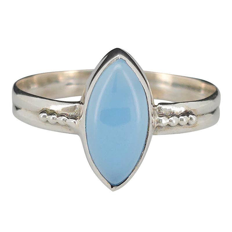 Blue Chalcedony Sterling Silver Ring