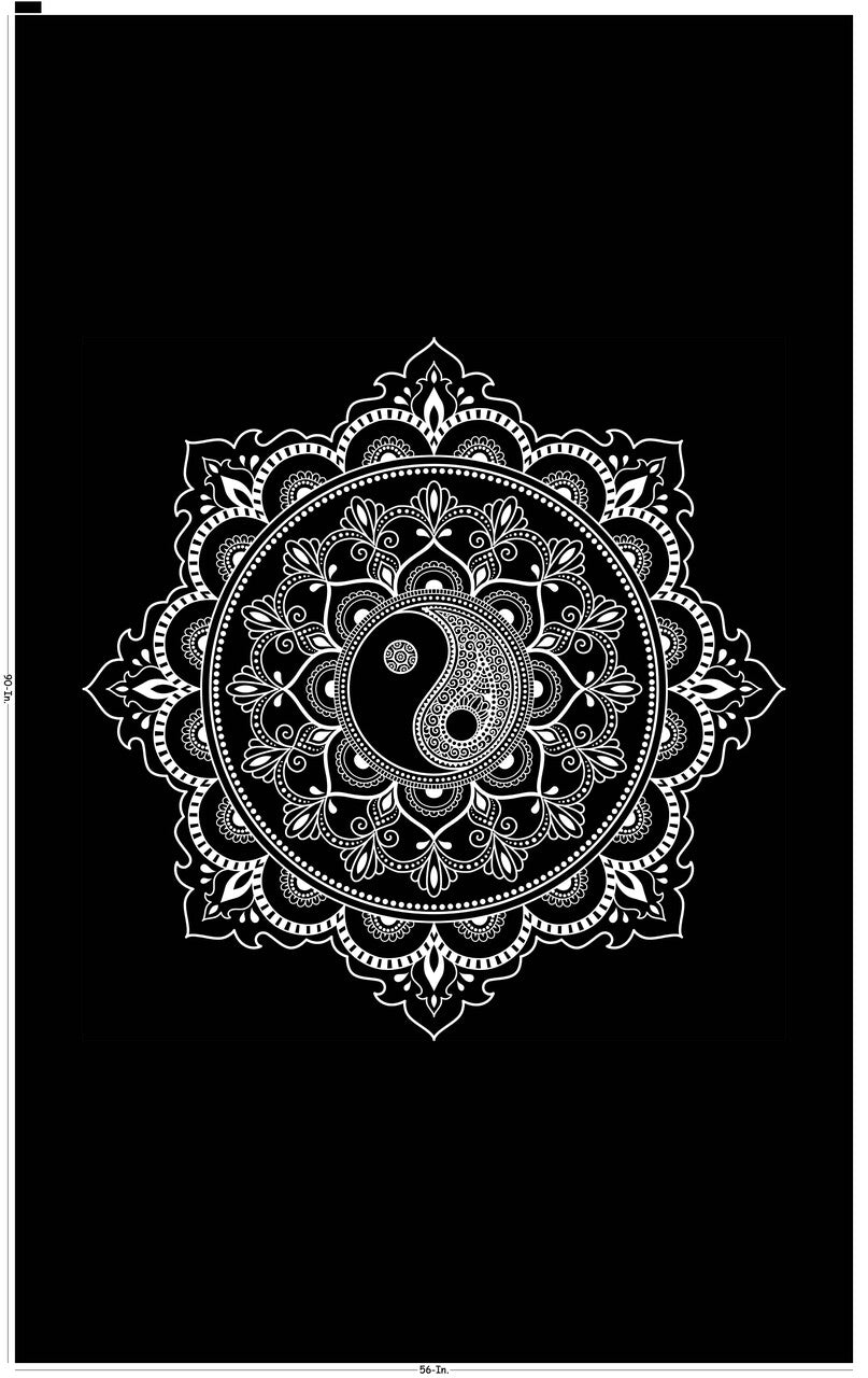 Yin Yang Tapestry Black & White 85x55