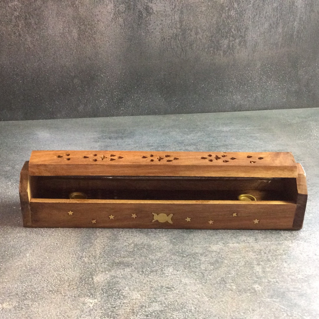 Wooden Coffin Stick and Cone Incense Burners