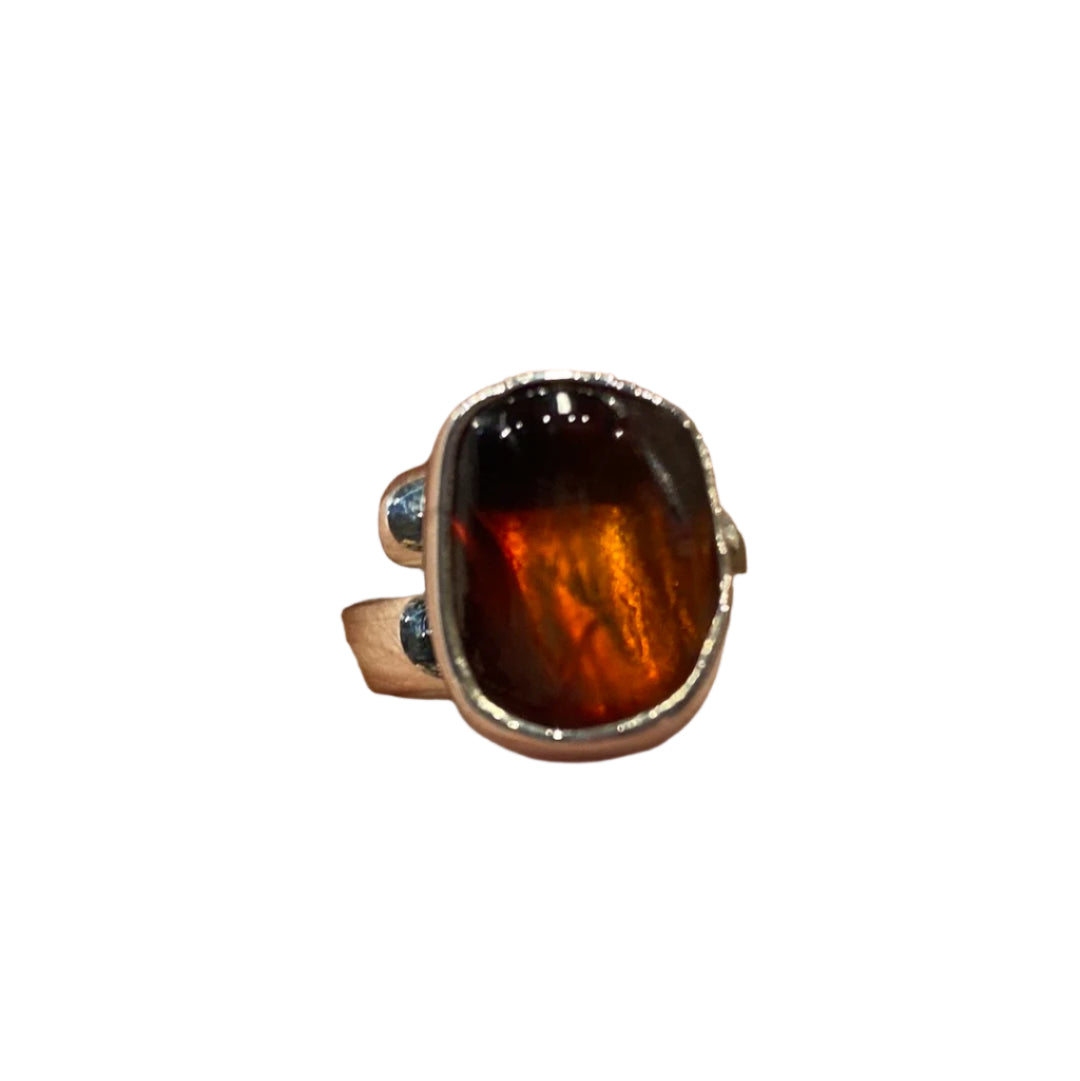 Amber Adjustable Sterling Silver Ring - Charles Albert