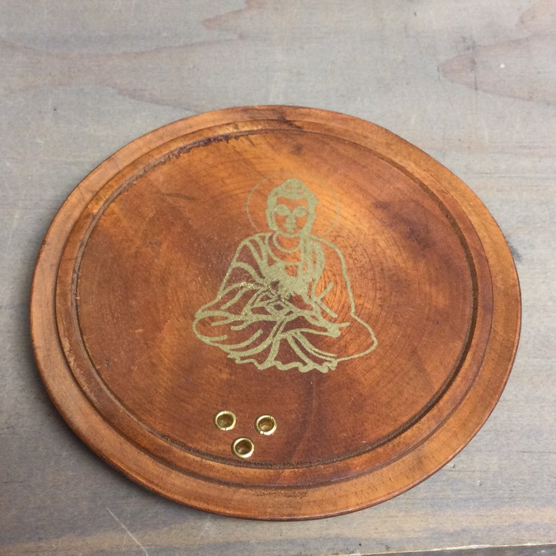 Round Wooden Incense Stick Burner