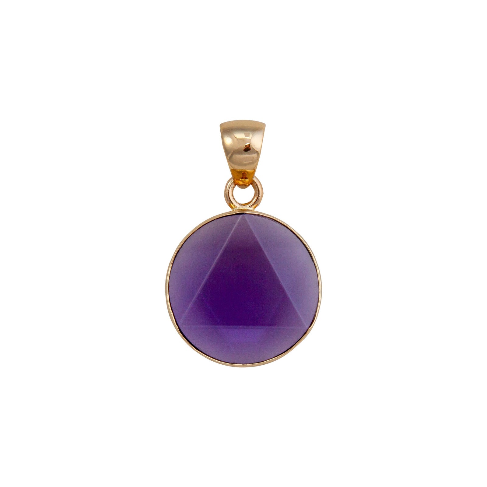 Alchemia Gold Star-Cut Round Amethyst  Pendant
