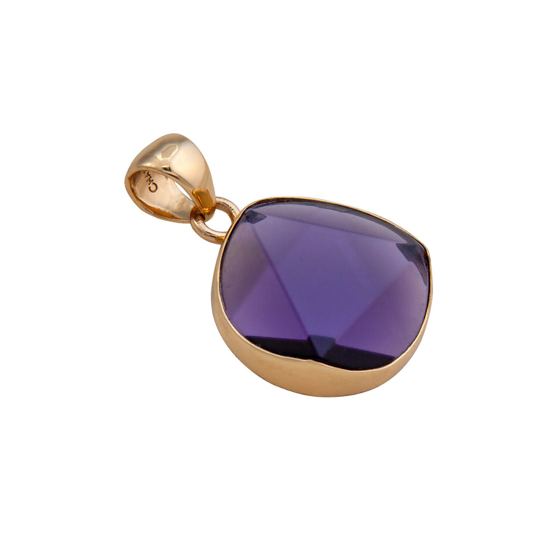 Alchemia Gold Star-Cut Round Amethyst  Pendant