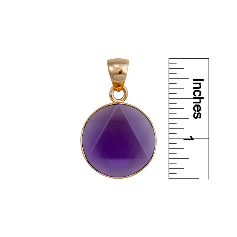 Alchemia Gold Star-Cut Round Amethyst  Pendant