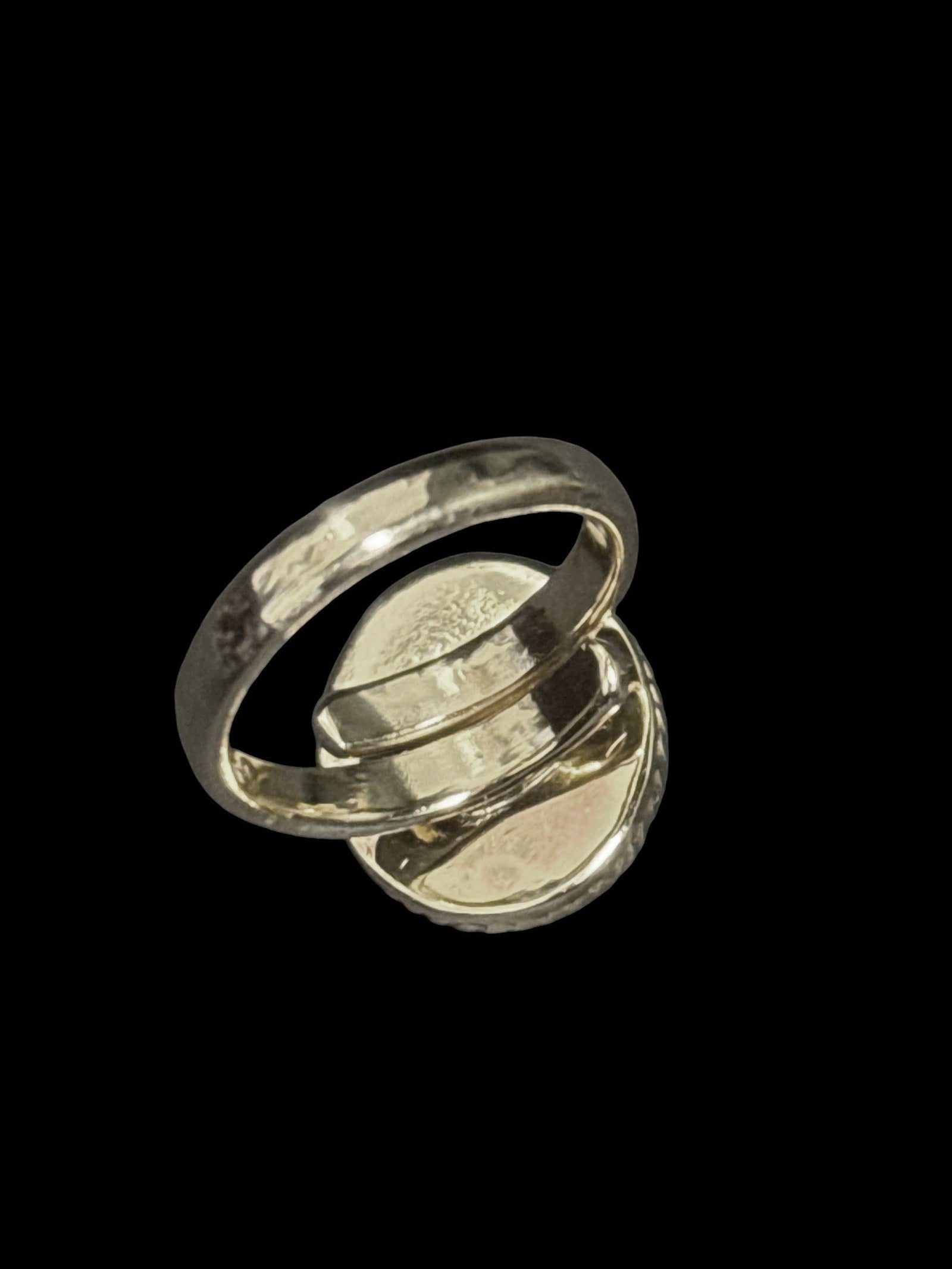 Rutilated Quartz Sterling Silver Ring  Adjustable