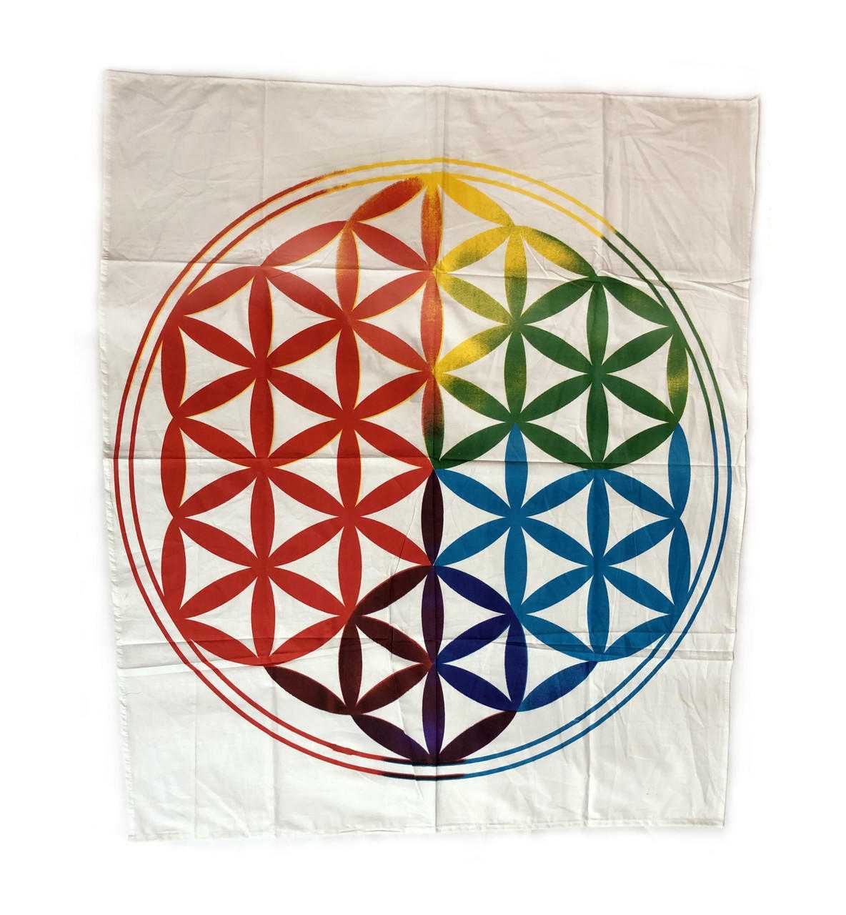 White Flower of Life Tapestry / Altar Cloth 36X36