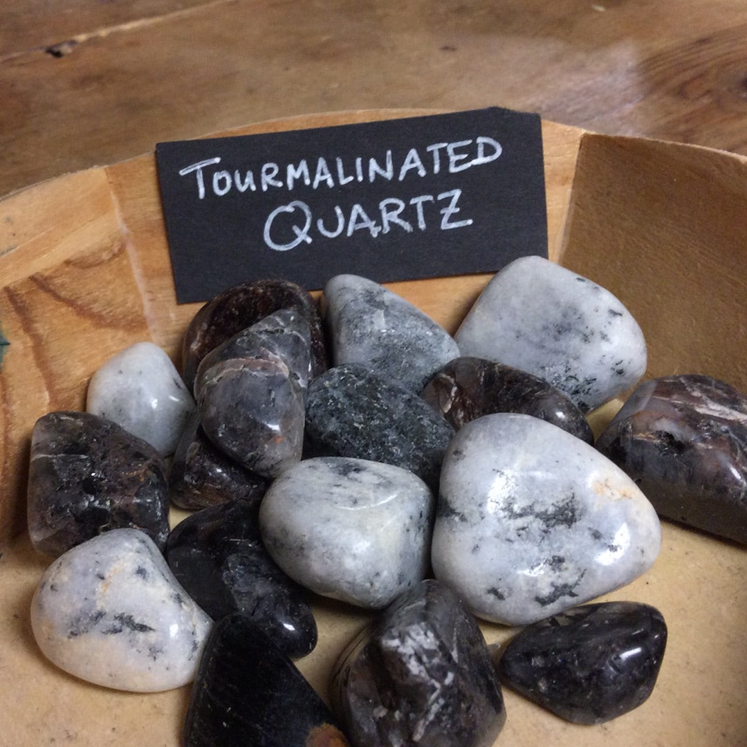 Tourmaline in Quartz Tumbled