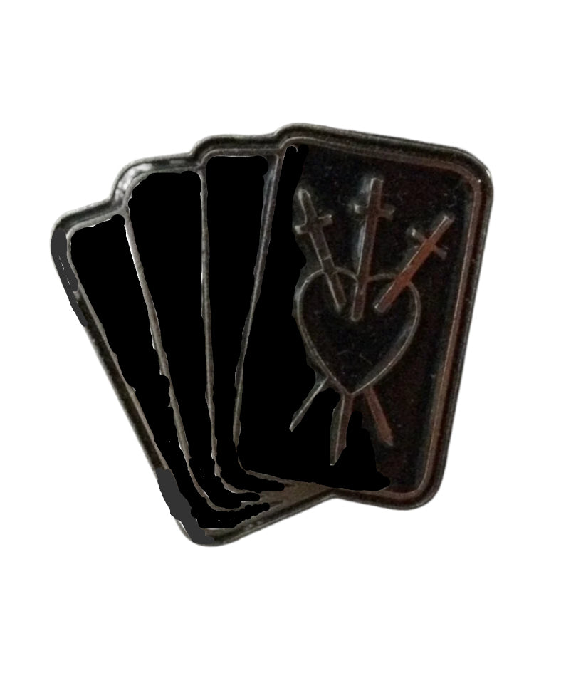 Three of Swords Tarot Card Enamel Pin