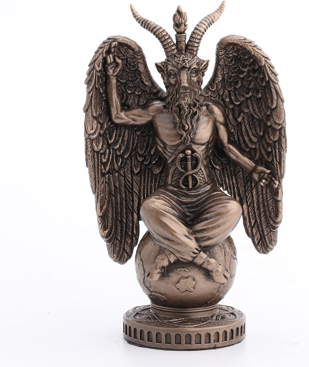 Small Baphomet Sitting on the World Statue