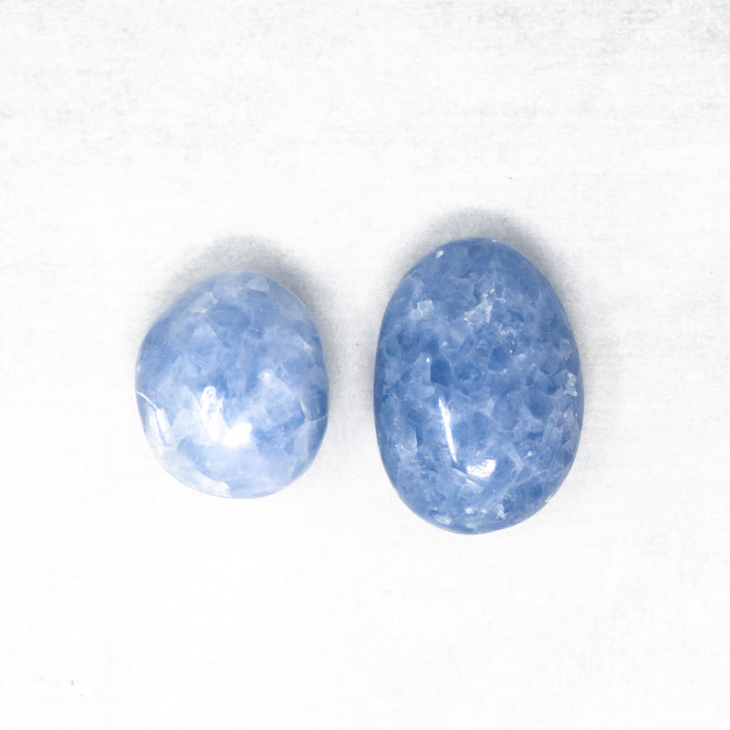 Blue Calcite Palm Stone