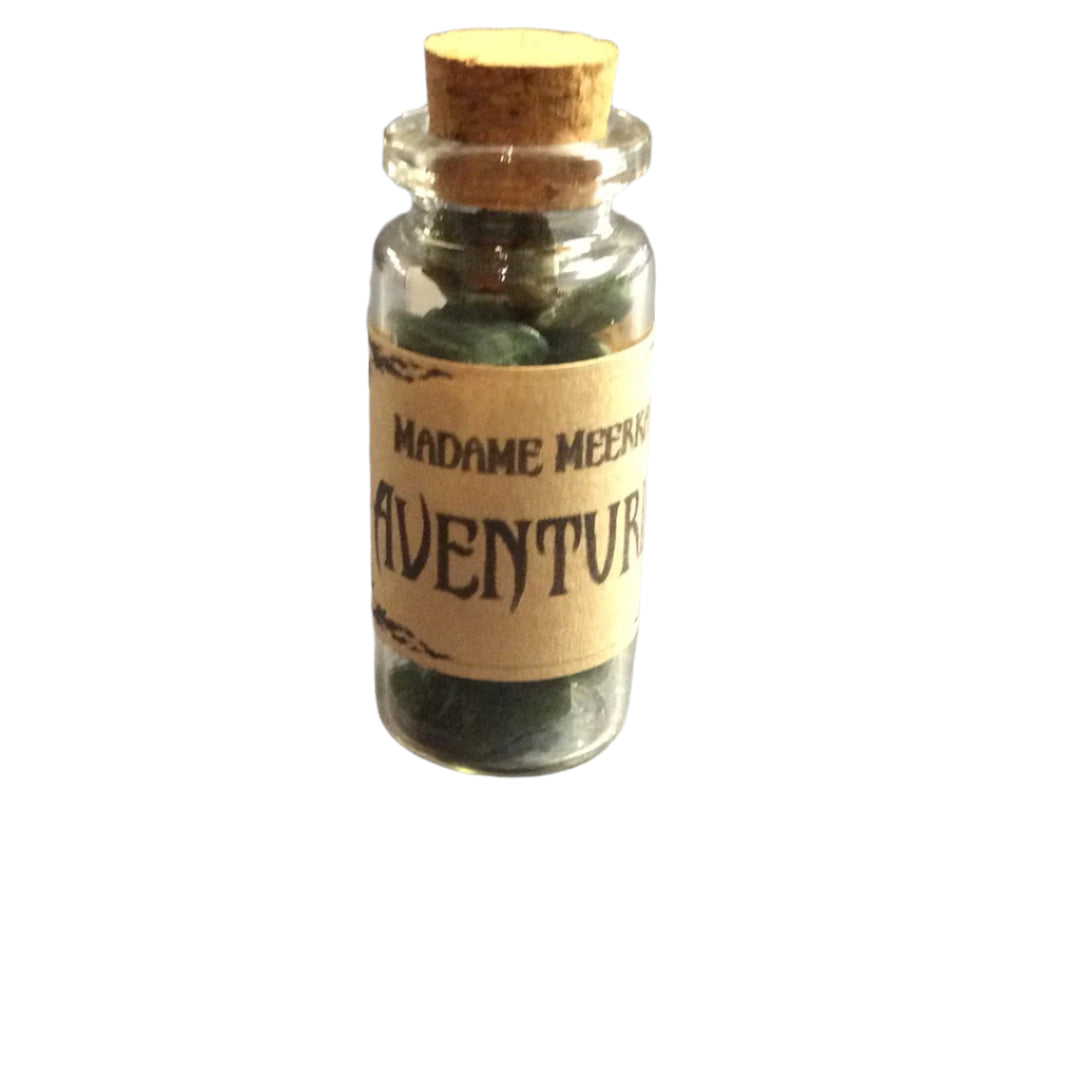 Green Aventurine Crystal Chips in Bottle