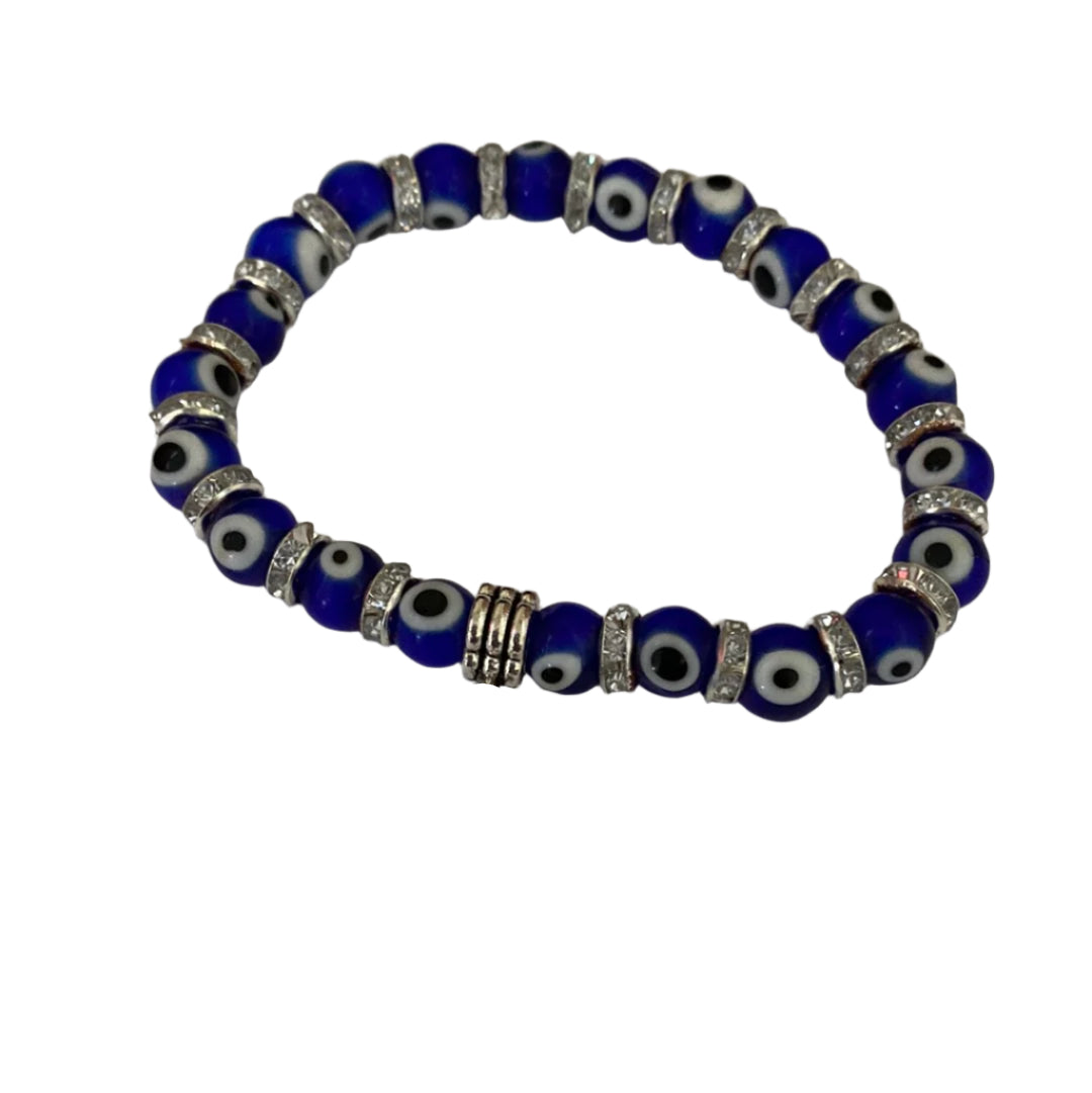 Evil Eye Beaded Bracelet 8mm beads