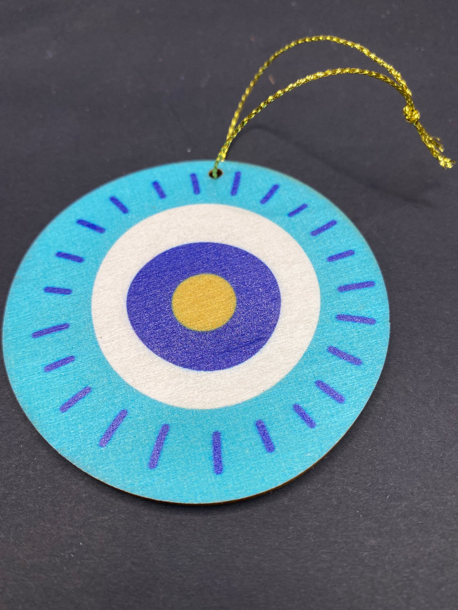 Wooden Evil Eye Ornament