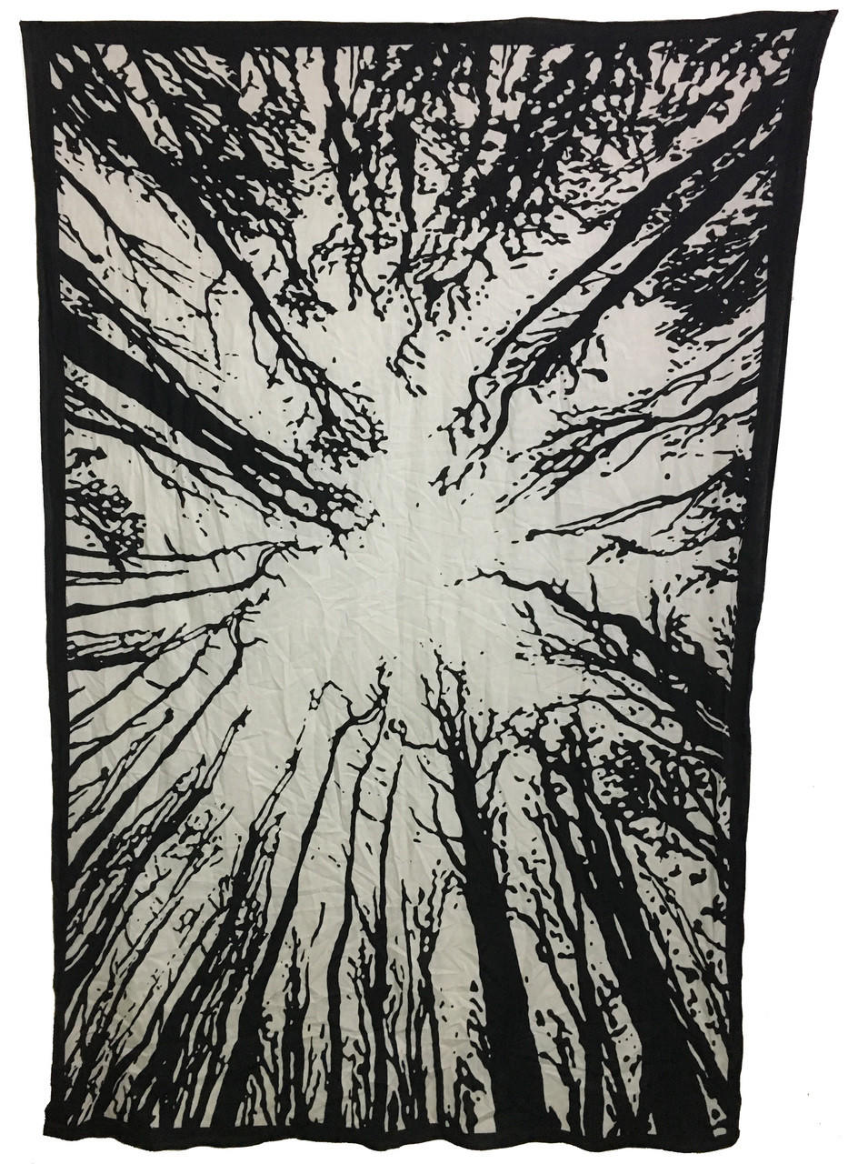 Forest Tapestry Black &amp; White 86x53