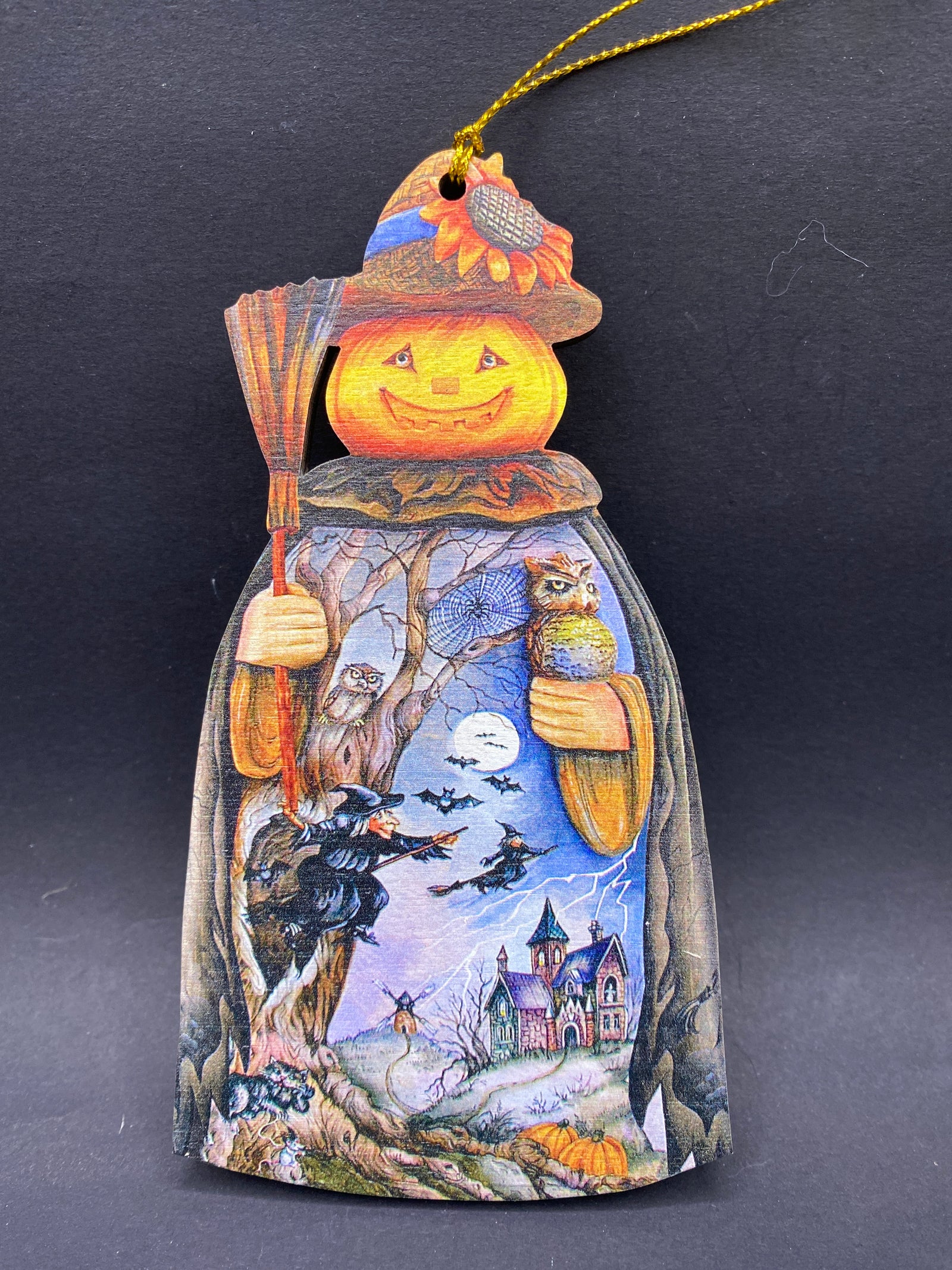 Wooden Halloween Ornament Large
