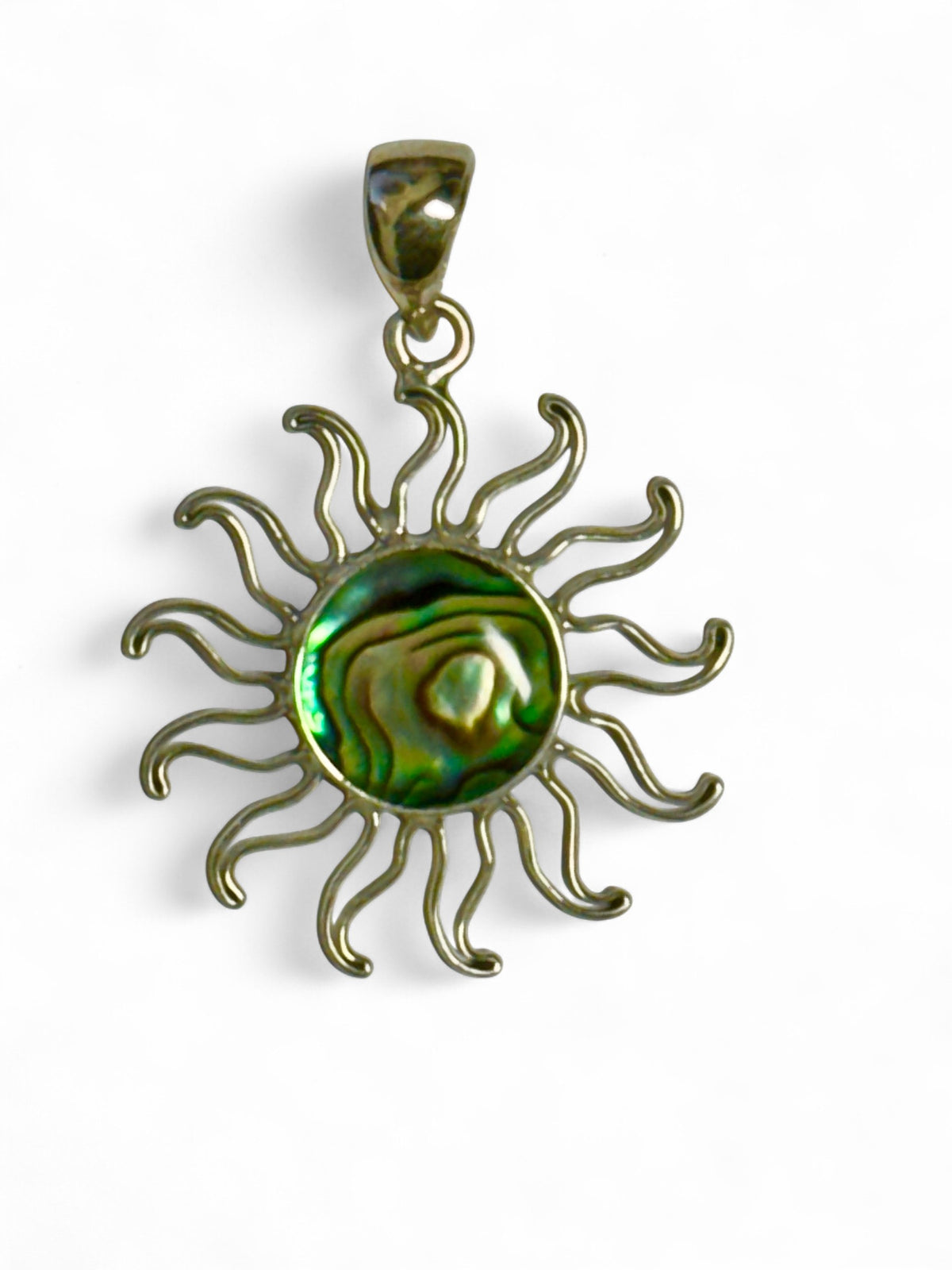 Sterling Silver Abalone Sun Pendant