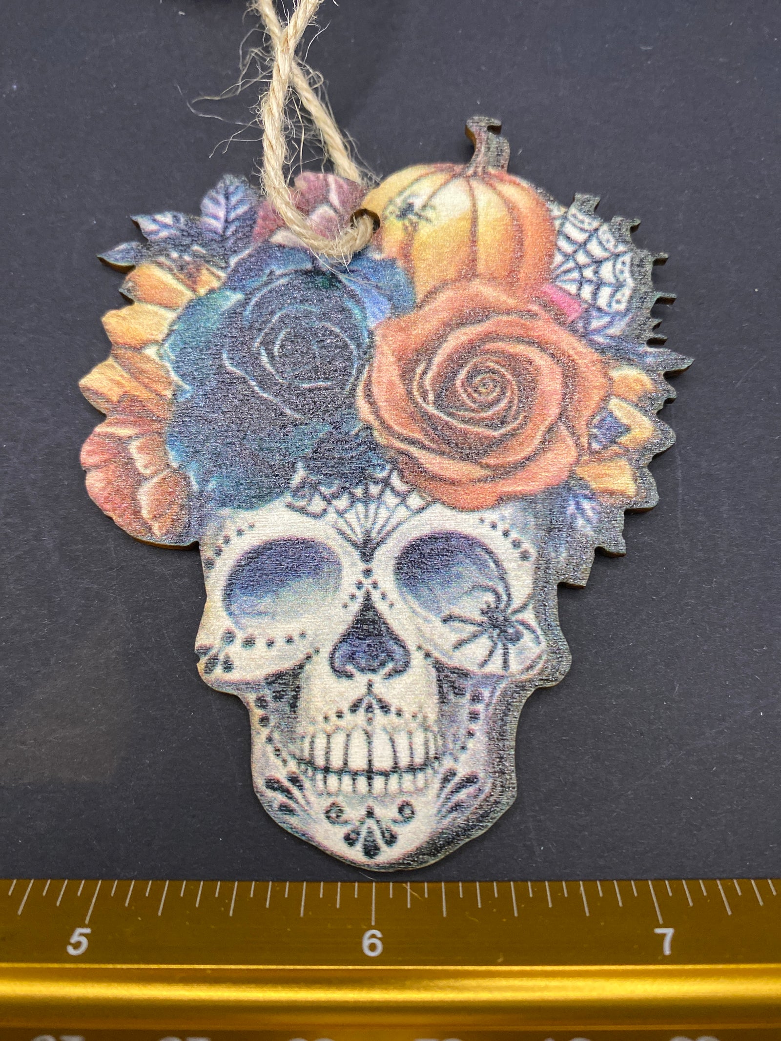 Haunted Floral Wooden Ornament
