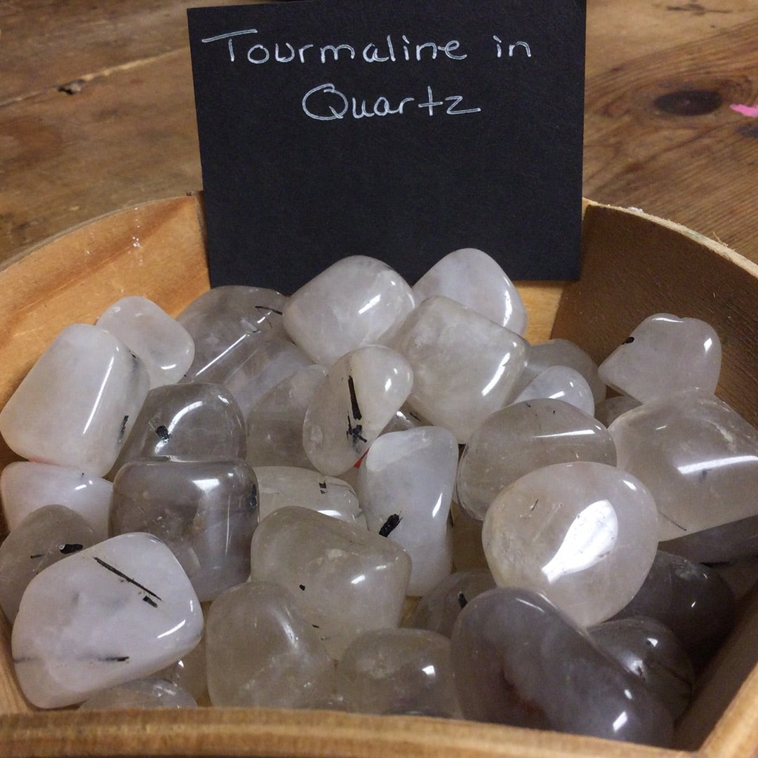 Tourmaline in Quartz Tumbled