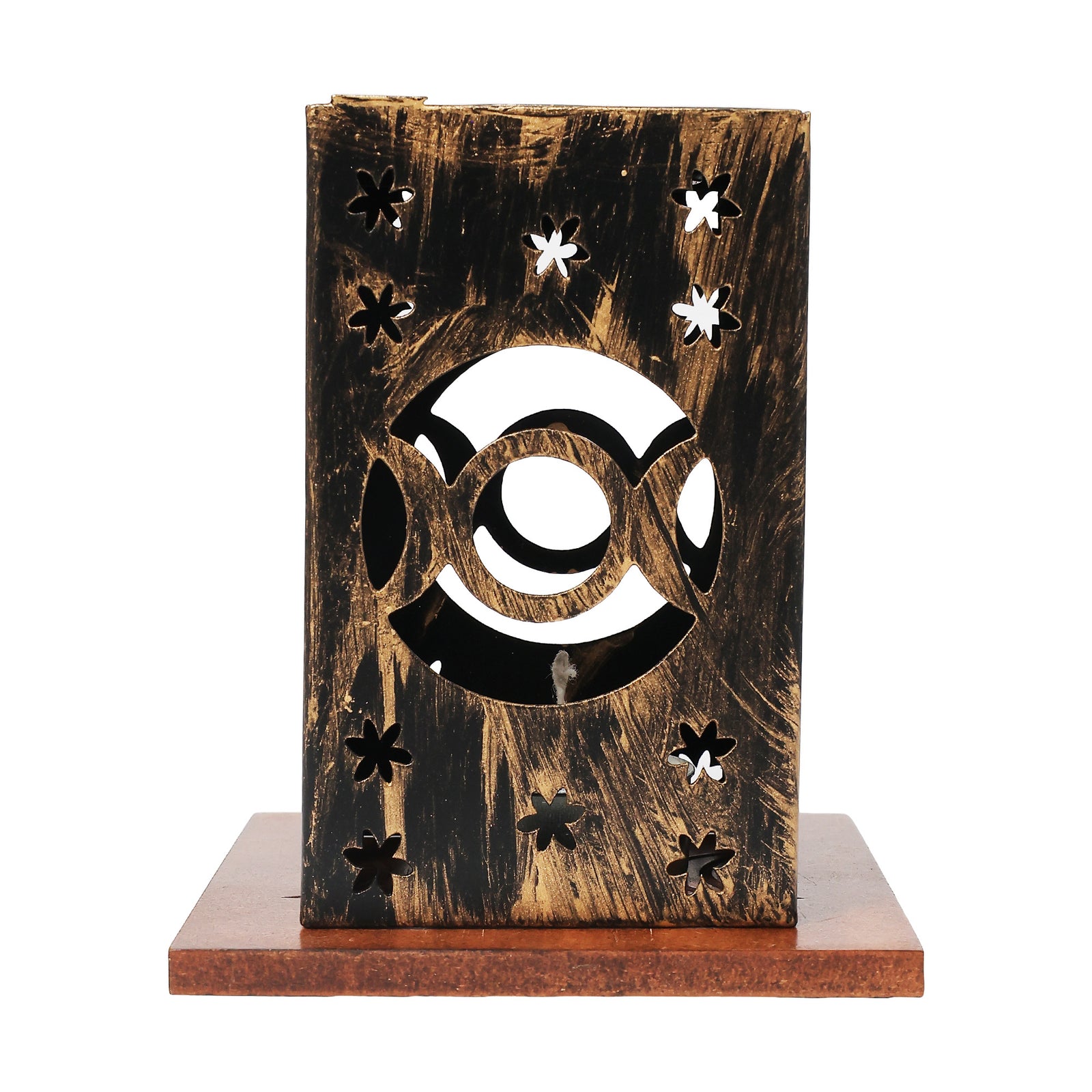 Triple Moon Metal Tea Light Holder with MDF base