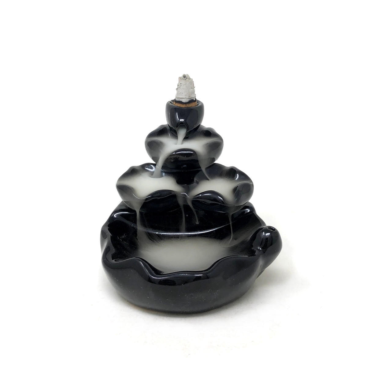 Ceramic Back Flow Incense Burner, Waterfall 4.5"