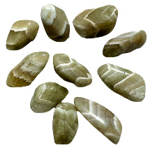 Green Chevron Amethyst Tumbled (Prasiolite)
