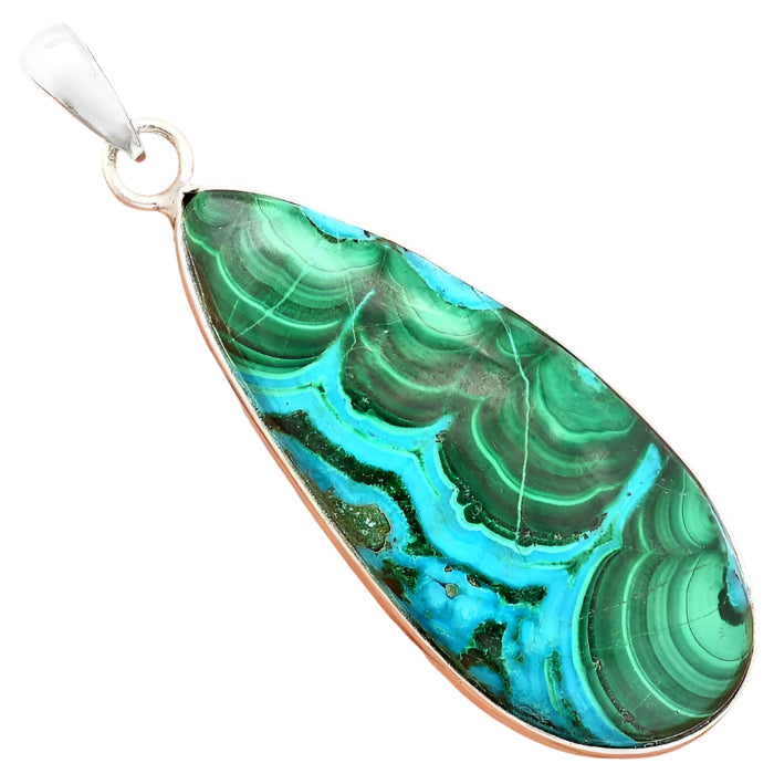 Azurite in Malachite Sterling Silver Pendant