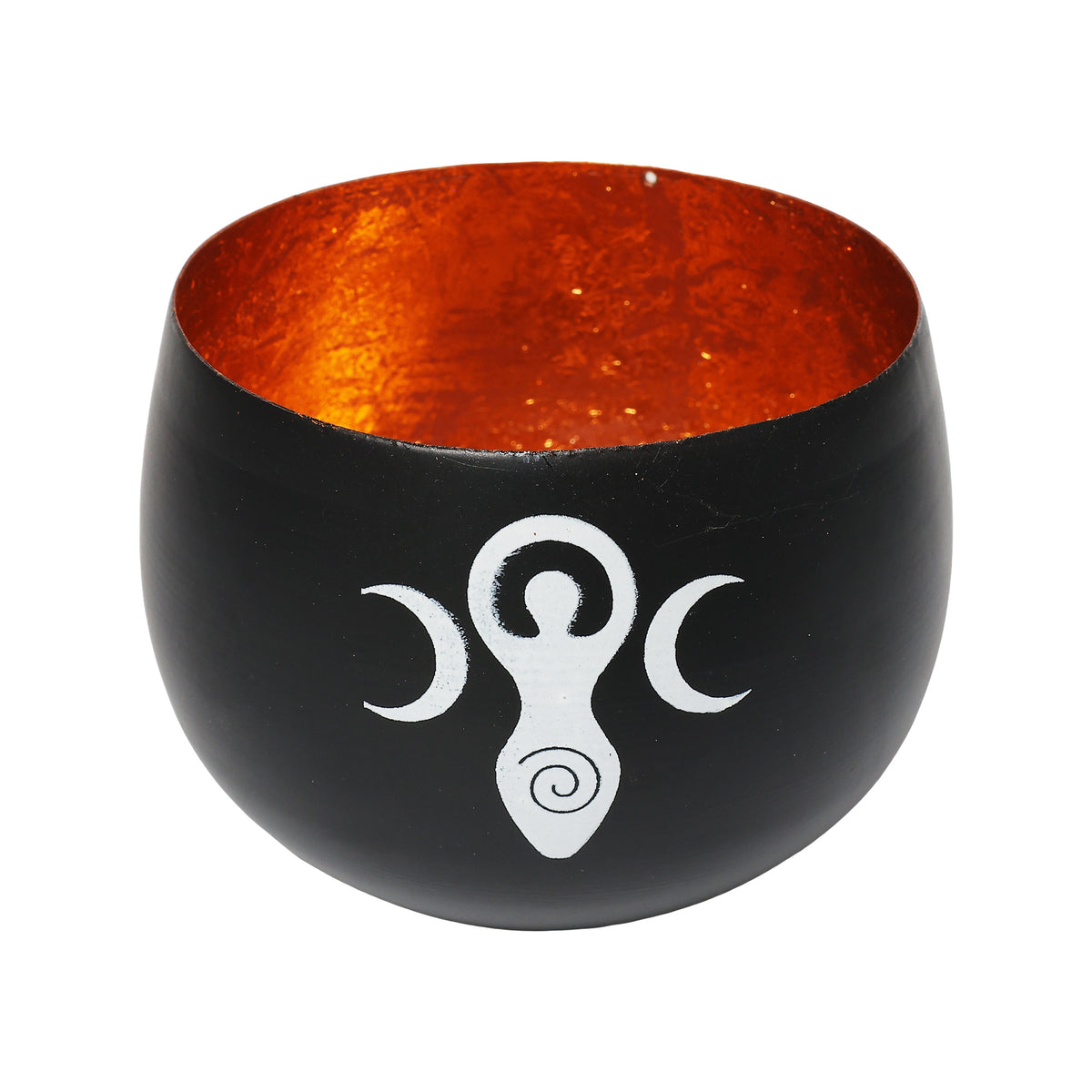 Metal Bowl Goddess Candle Holder