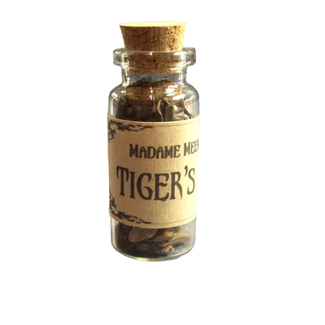 Tiger's Eye Crystal Chips in Bottle