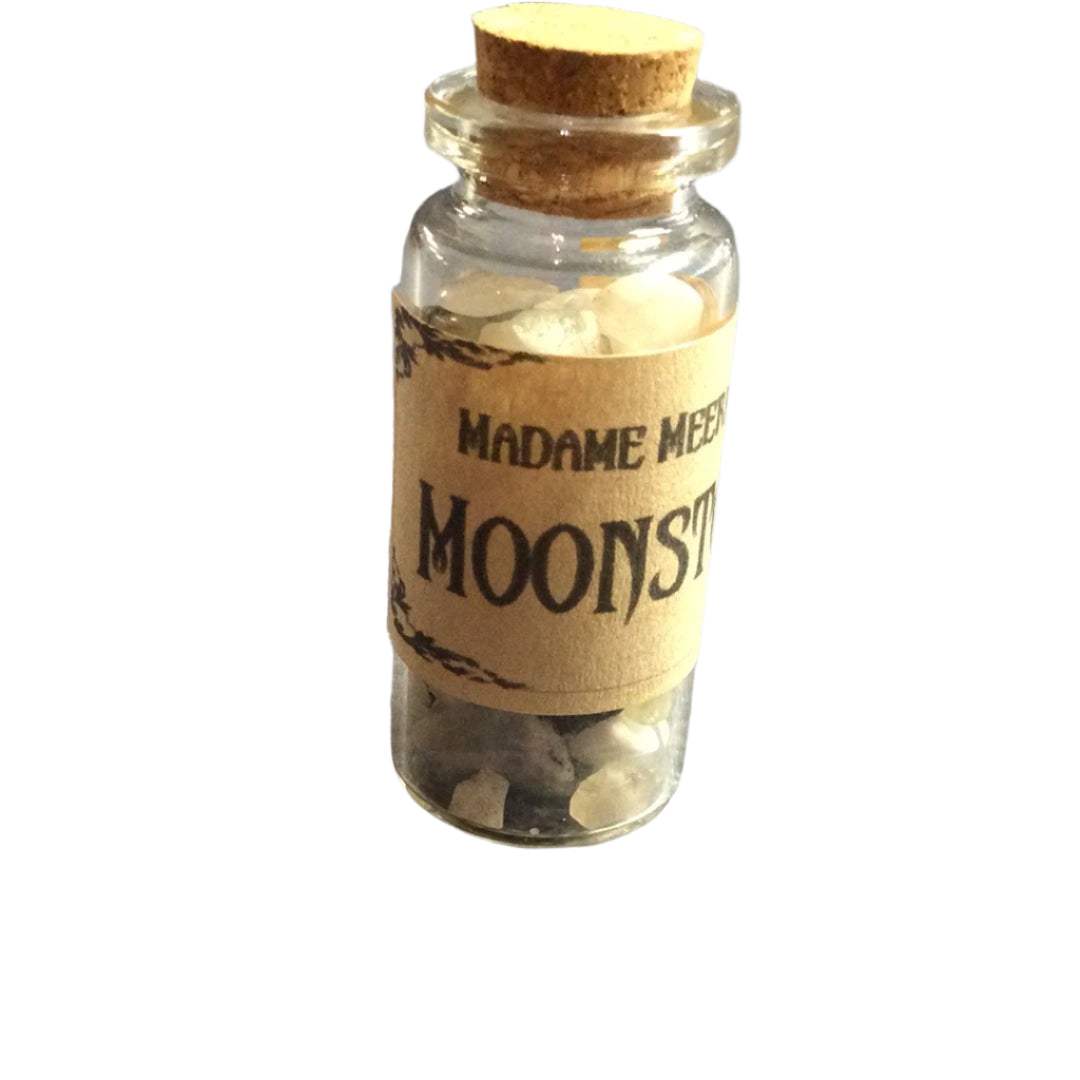 Moonstone Crystal Chips in Bottle