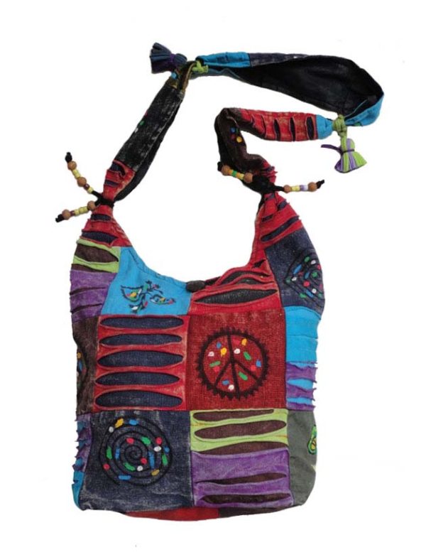 Peace, Mushroom & Flowers Cross-Body Bag
