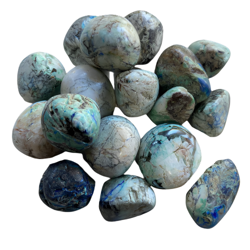 Azurite and Malachite Tumbled