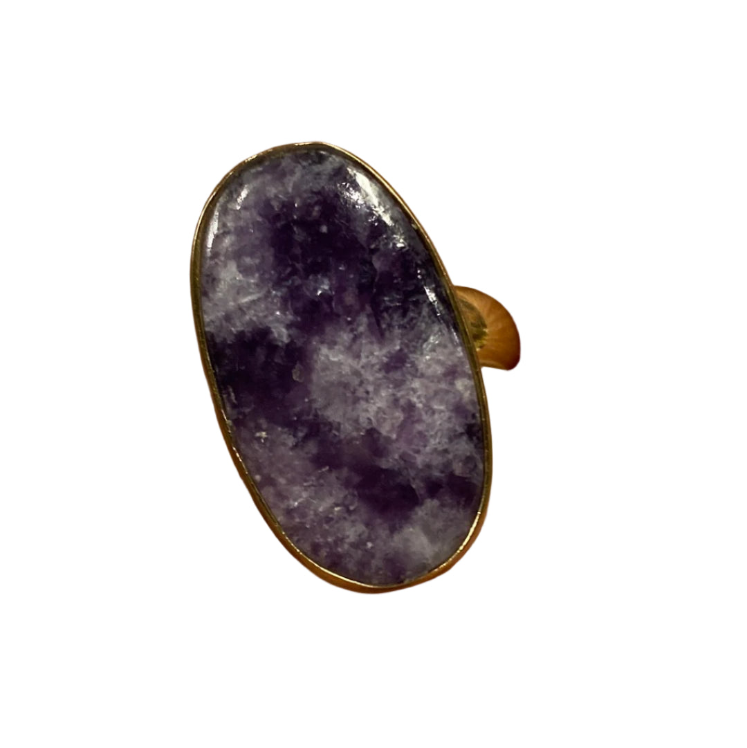 Lepidolite Alchemia Gold Ring Adjustable