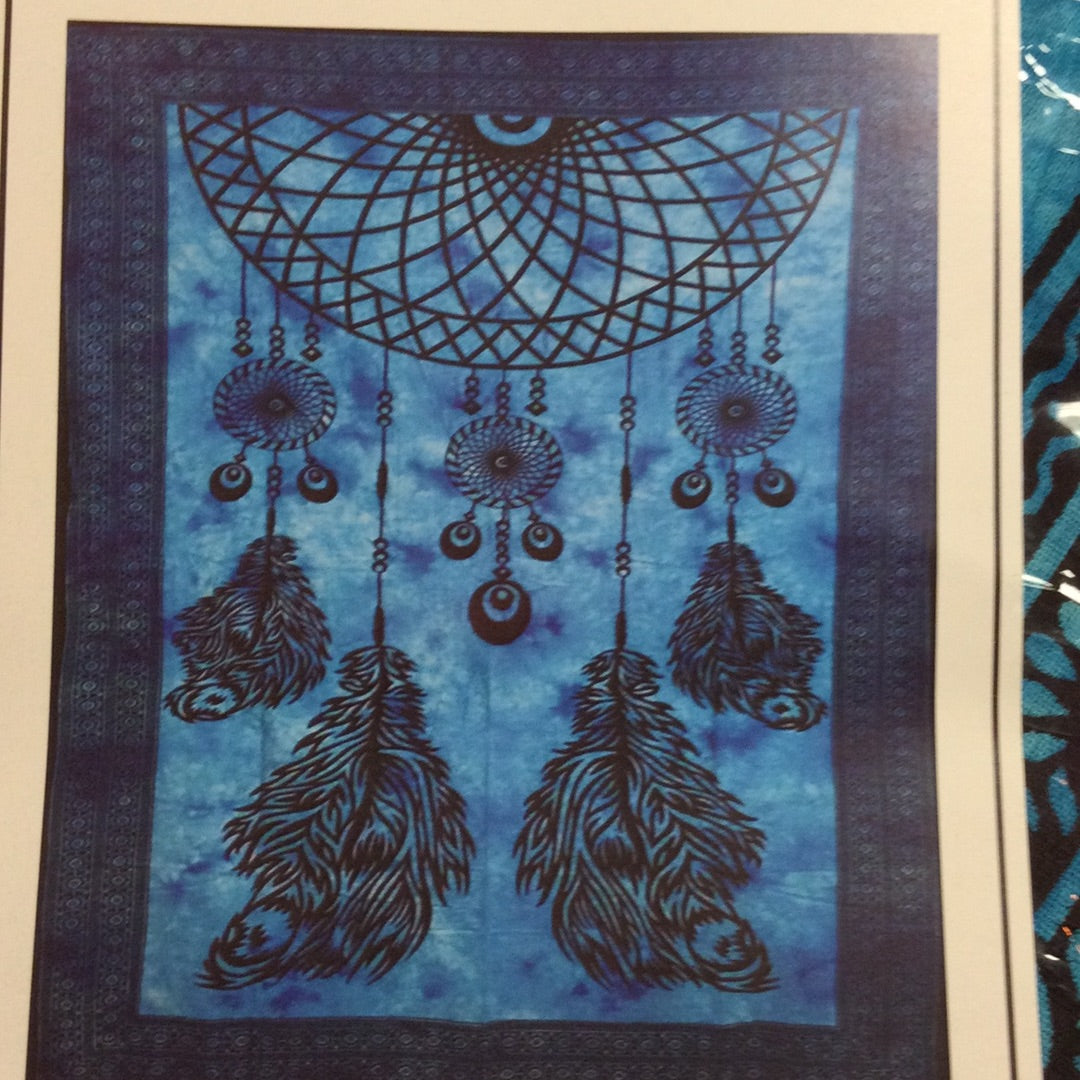 Blue Dreamcatcher Large Tapestry 86x53