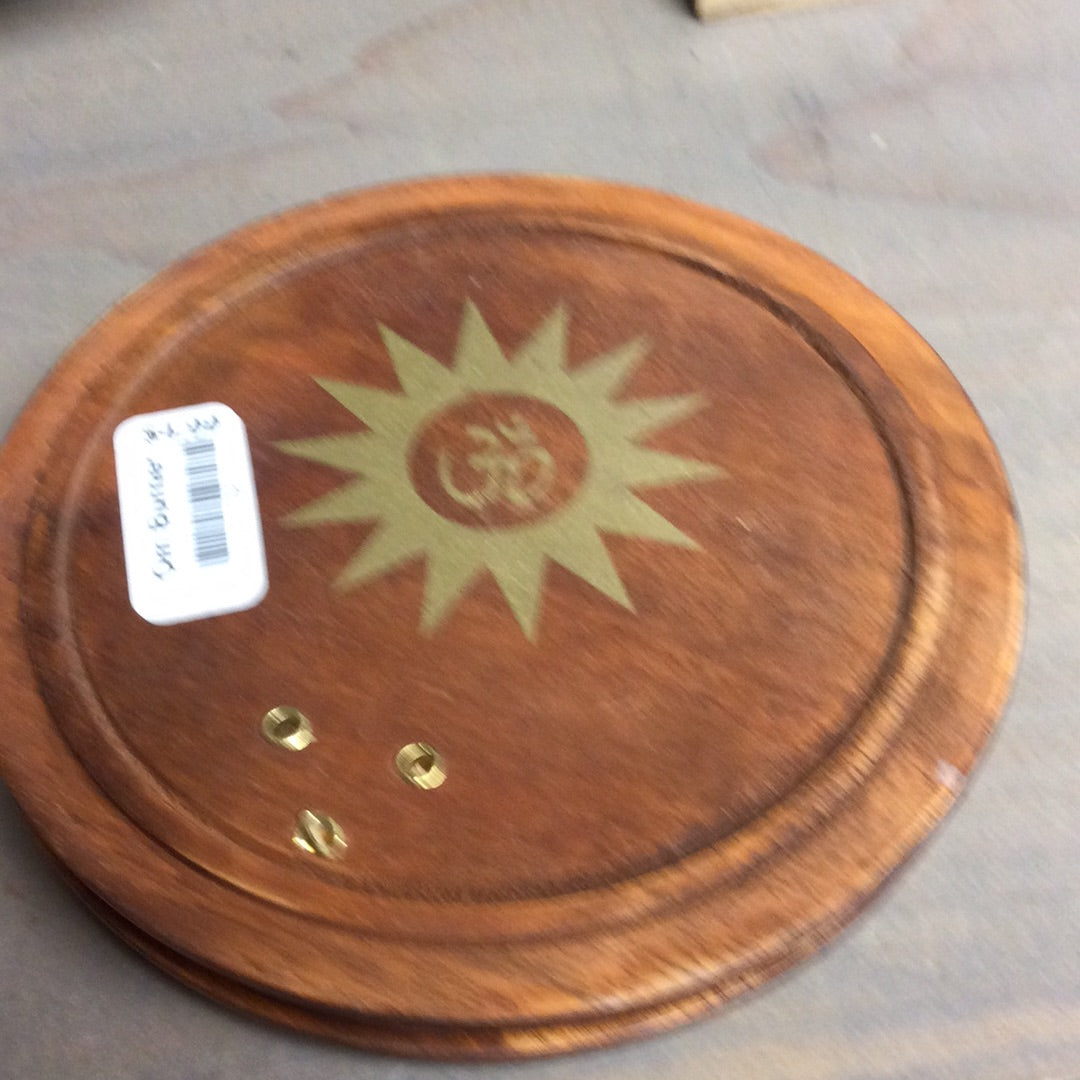 Round Wooden Incense Stick Burner