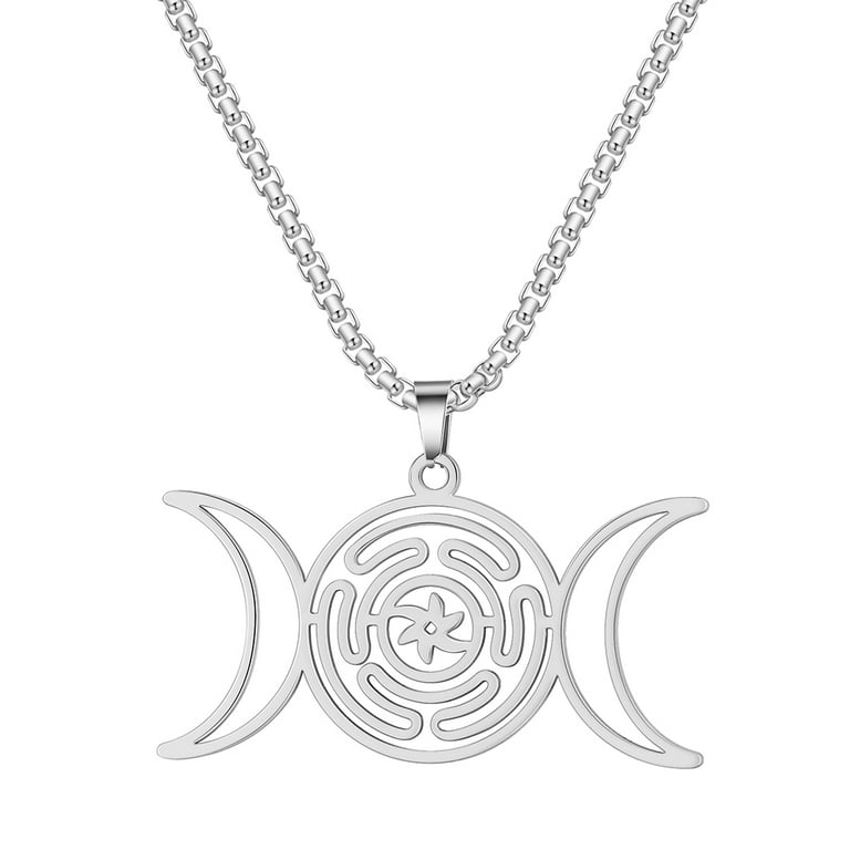 Hecate Sigil -Triple Moon Stainless Steel Pendant