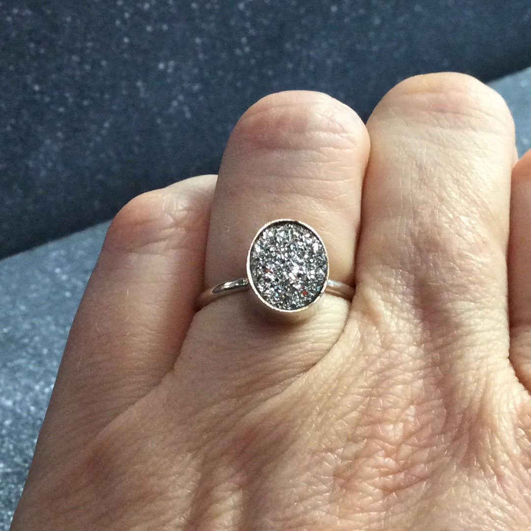 Sterling Silver Druzy Ring
