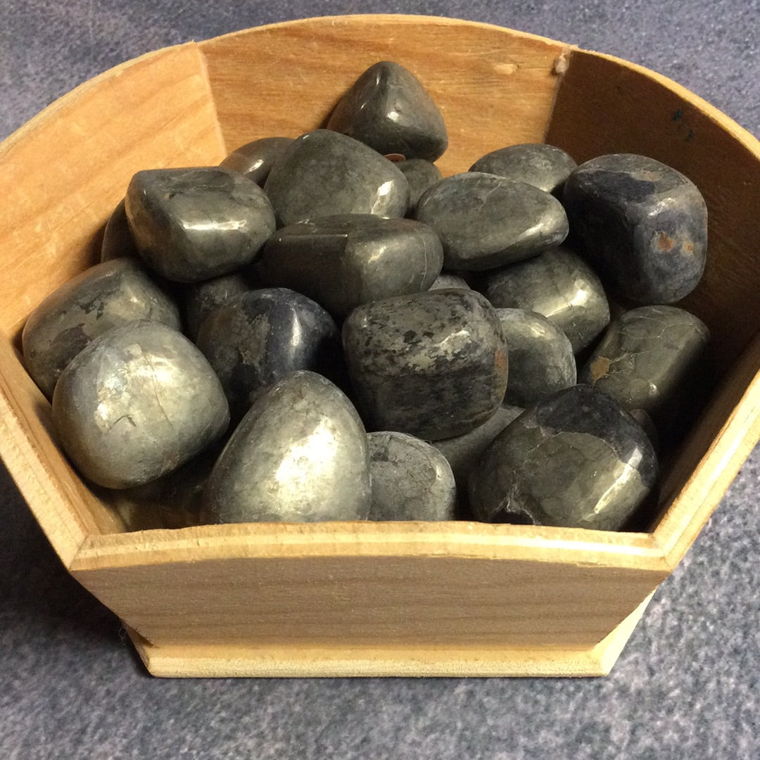 Pyrite w/ Manganite Tumbled