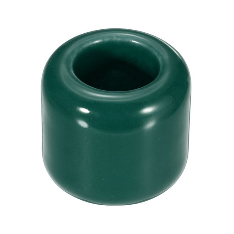 Forest Green Round Ceramic House Candle Holder 1"