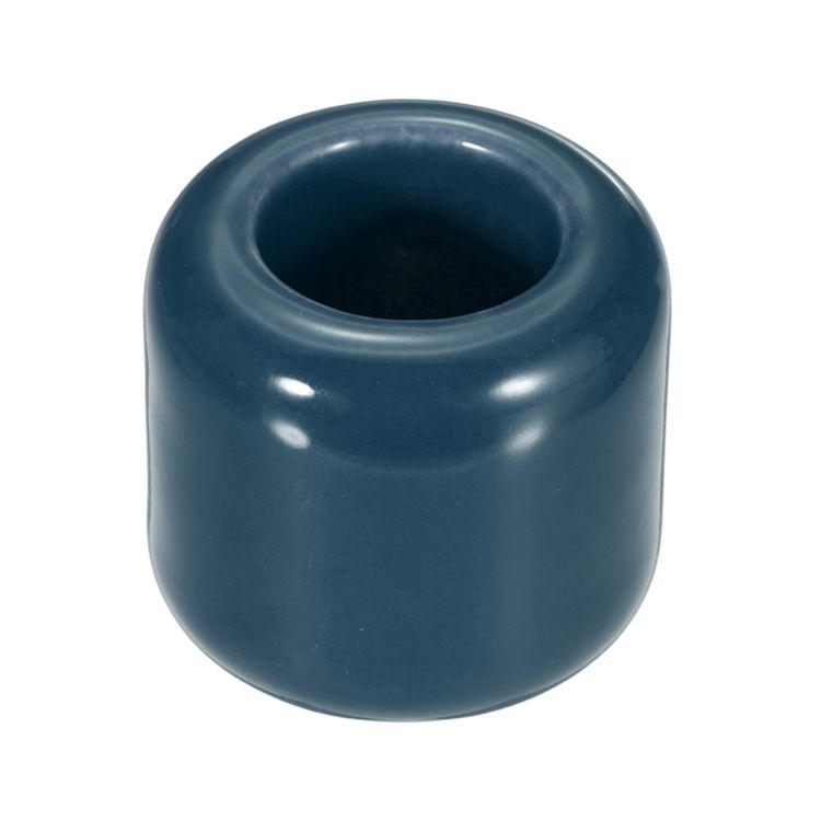 Blue Round Ceramic House Candle Holder 1"
