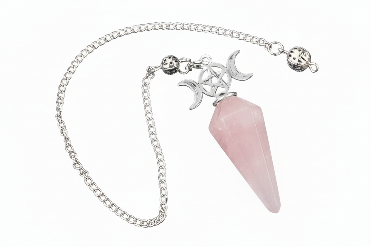 Faceted Crystal Pendulum with Triple Moon