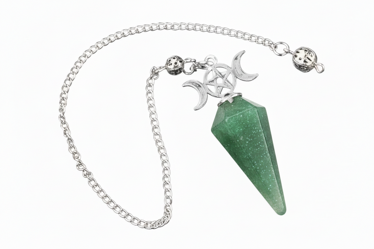 Faceted Crystal Pendulum with Triple Moon