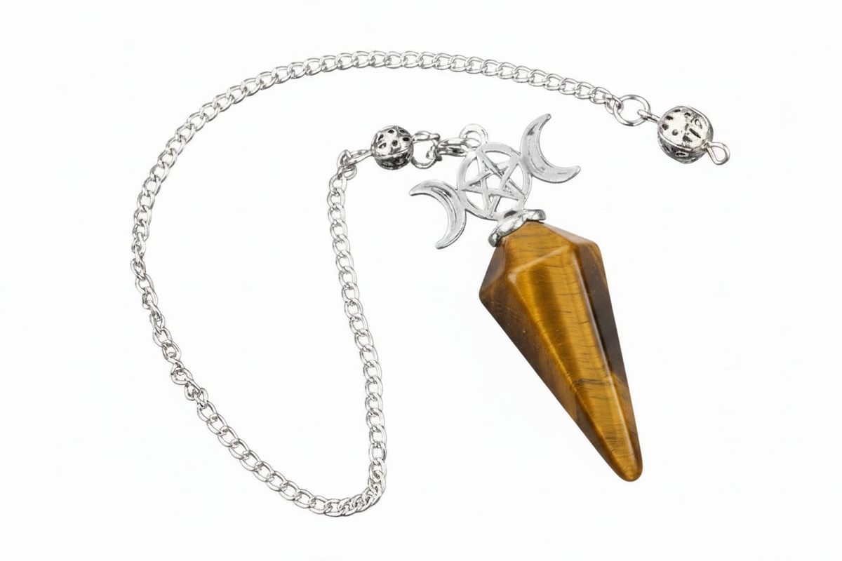 Faceted Crystal Pendulum with Triple Moon